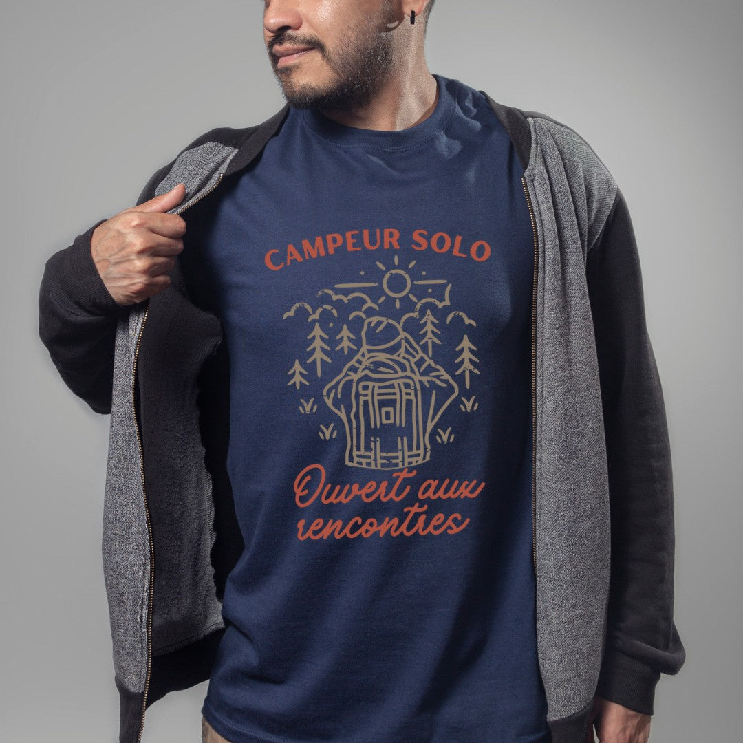 T-shirt de camping, pour les célibataires !